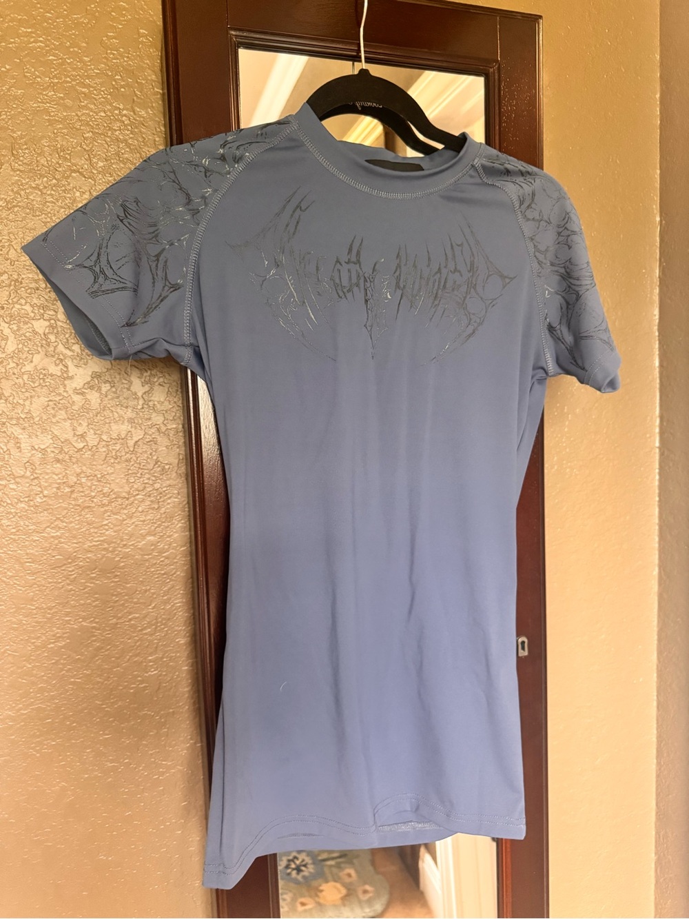 Breathe Divinity Blue Graphic Short Sleeve Top